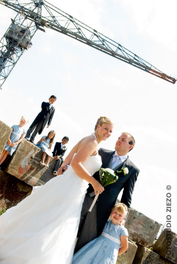 hijskraan ndsm bruiloft trouwen fotoshoot bruidsfotografie