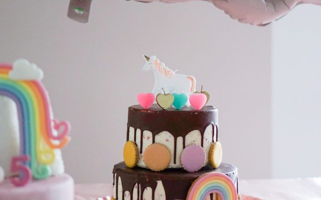 Eenvoudig een unicorn taart maken van een HEMA dripcake